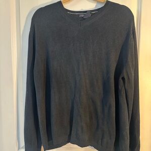 Banana Republic Cashmere & Silk Blend V-Neck Navy Sweater, Size Large